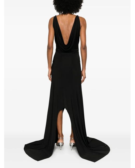 David Koma Black Crystal-Embellished Gown