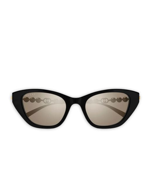 Gucci Black Gg1968S Pearl Cat-Eye Sunglasses