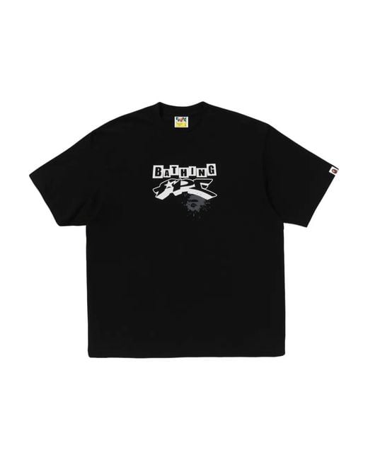 A Bathing Ape Black Print T-Shirt for men