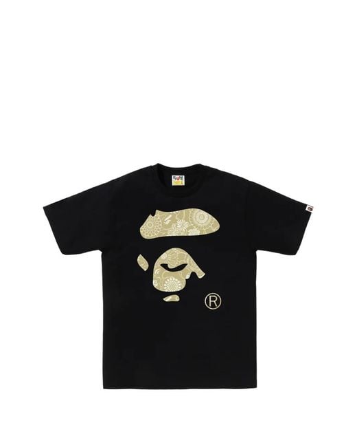 A Bathing Ape Black Graphic-Print T-Shirt for men