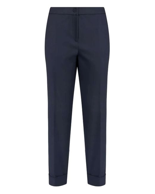 Pantaloni Con Risvolto di Caractere in Blue
