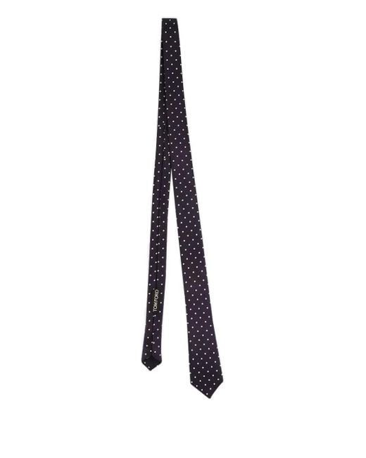 Tom Ford Blue Polka-Dot Silk Tie for men