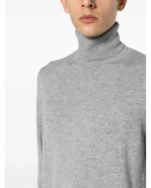 Fursac Gray Roll-Neck Mélange Jumper for men
