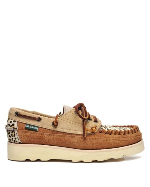 Sebago Brown Mokassins mit Animal-Print