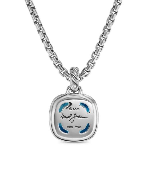 David Yurman Blue 18Kt And Sterling Albion Topaz Pendant