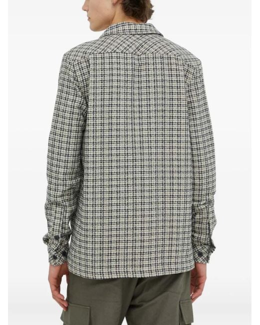 Samsøe & Samsøe Gray Checked Button Shirt for men