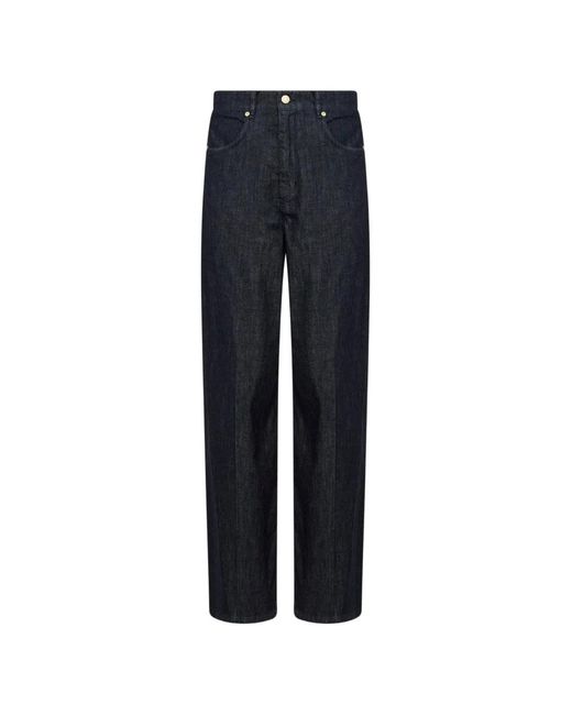 Max Mara Blue Logo-Patch Five-Pocket Jeans