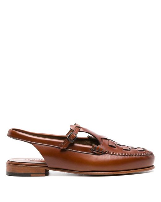 Hereu Brown Roqueta Leather Loafers