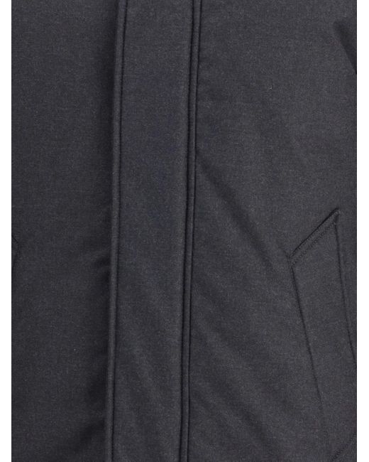 Woolrich Blue Drawstring-Hood Down Jacket for men
