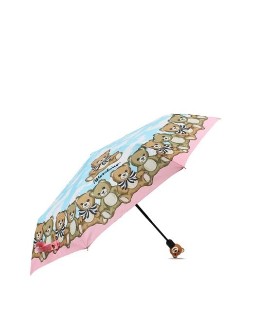 Moschino Blue Teddy Bear-Print Umbrella