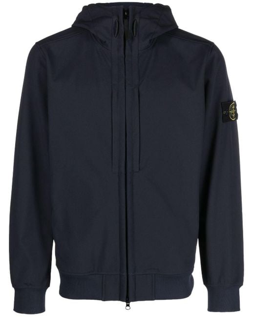 Stone Island Blue Q0122 Soft Shell-r_e.dye® Technology In Recycled Polyester for men