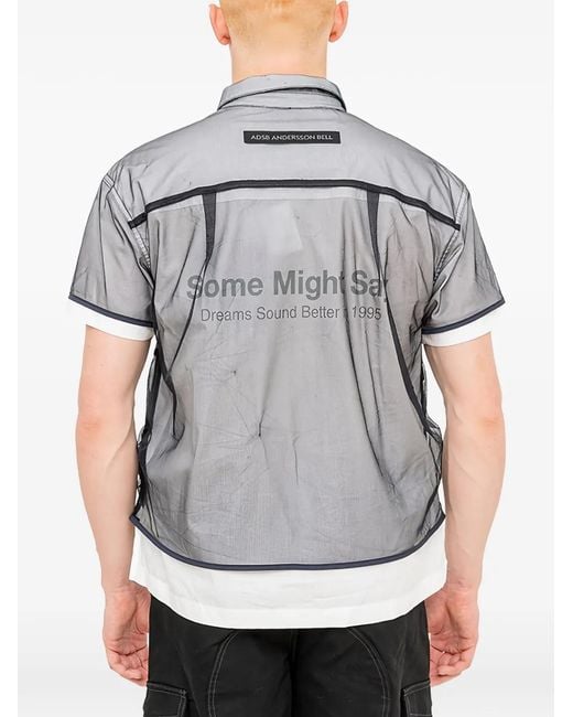 ANDERSSON BELL Gray Sheer Layered Shirt