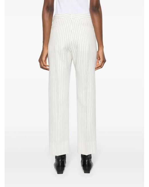 Tom Ford Gestreepte Straight Broek in het White