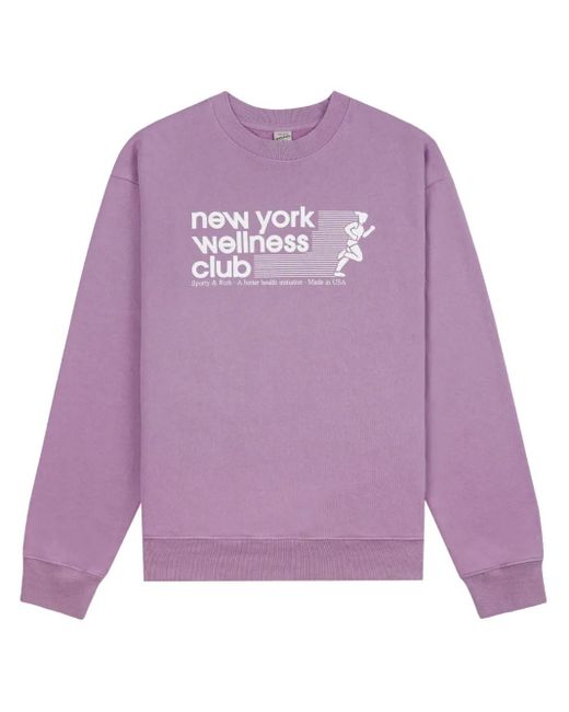 Sporty & Rich Purple Usa Wellness Club Crew-Neck Sweatshirt