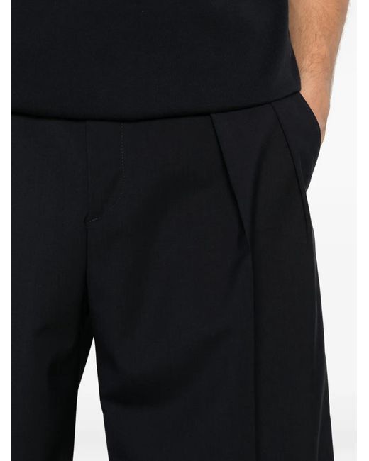 Briglia 1949 Black Pleated Button Shorts for men