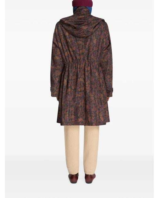 Dries Van Noten Brown Oversized Printed Parka for men
