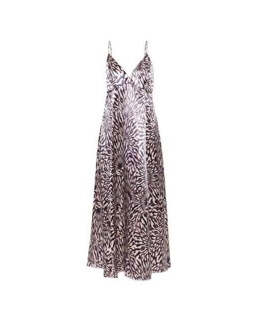 Ulla Johnson Purple Abstract-Print Open-Back Maxi Dress