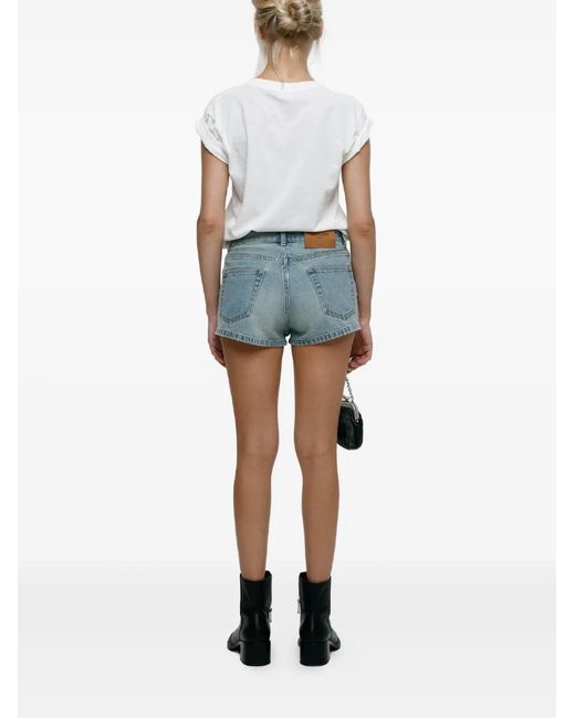 Mainless Blue Denim Mini Shorts