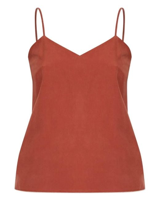 Max Mara Red V-Neck Top