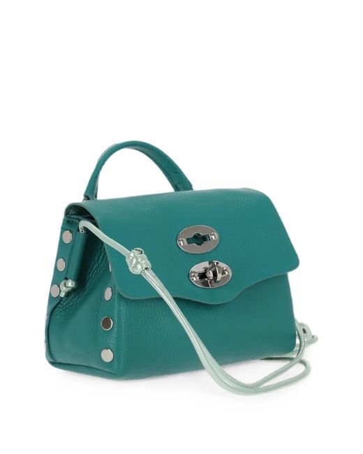 Zanellato Green Super Baby Postina Stud-Embellished Cross Body Bag