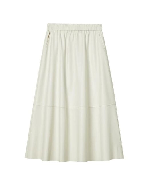 B+ AB White Elasticated-Waistband Panelled Skirt