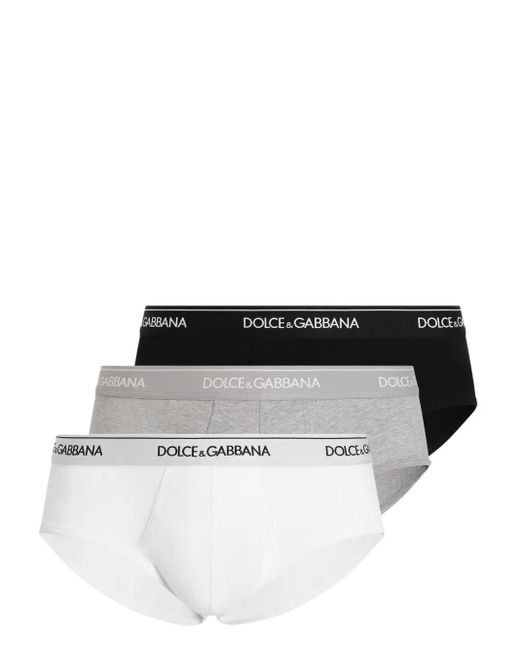 Dolce & Gabbana Black Set Of 3 Brando Briefs for men