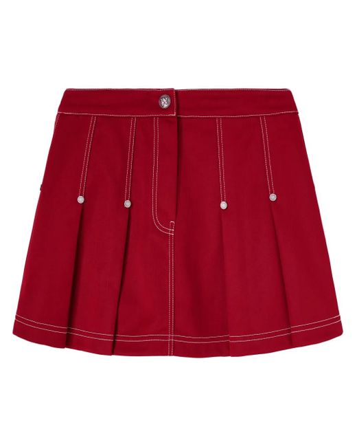 Palm Angels Red Minirock Mit Falten