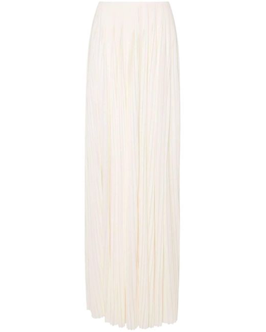Jupe longue à design plissé Saint Laurent en coloris White