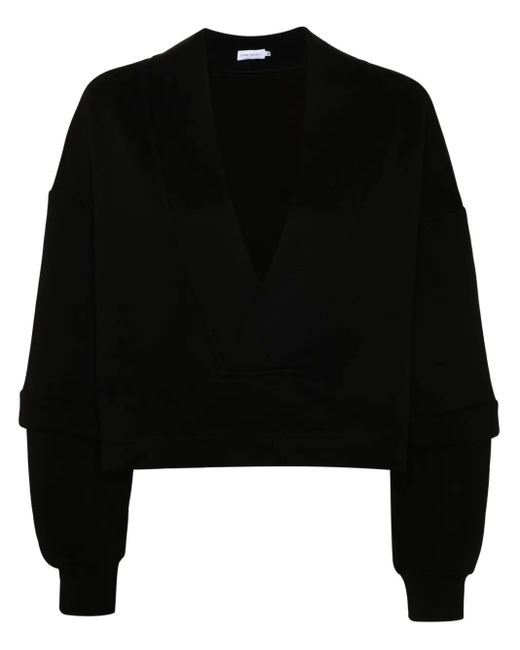 Sweat En Coton Mélangé À Col V Ioana Ciolacu en coloris Black