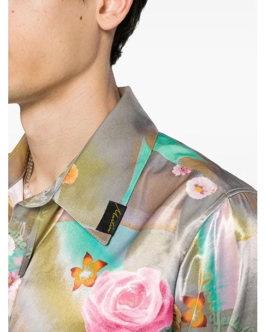 Martine Rose Gray Floral-Print Shirt for men