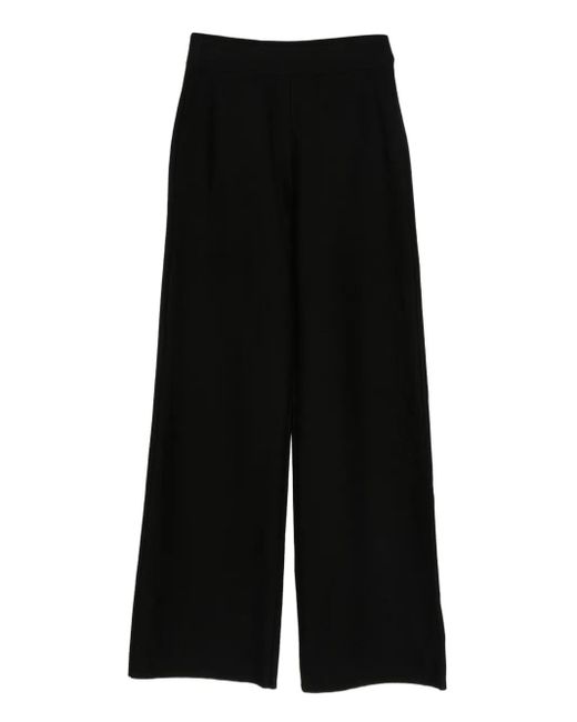 Eric Bompard Black Elastic-Waist Palazzo Pants