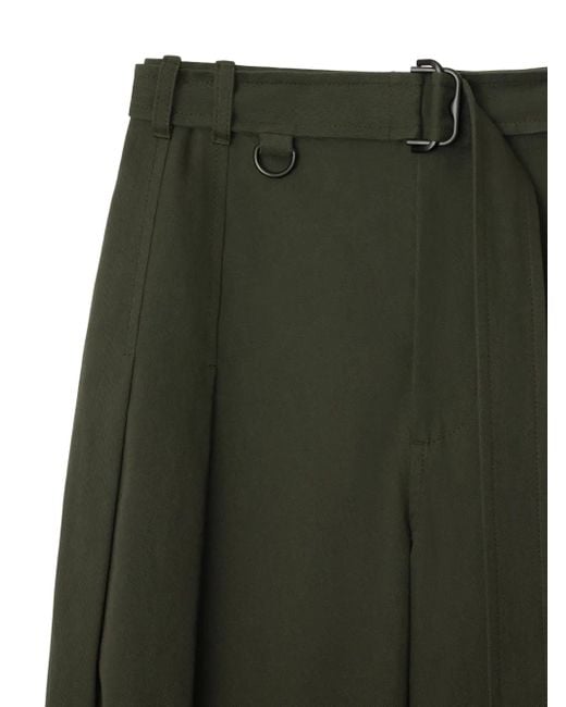 Burberry Green Pleated Belted Trousers