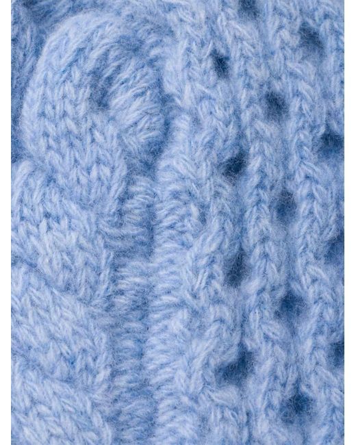 Prada Blue Cable-Knit Beanie