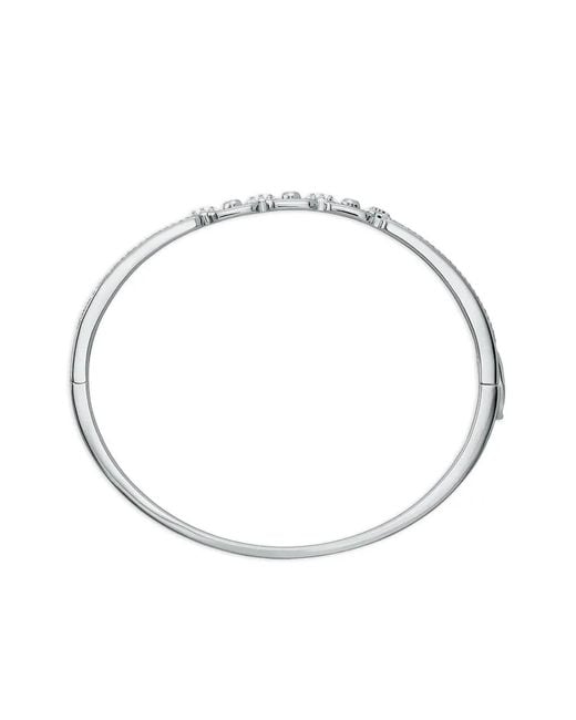 Michael Kors White Astor Link Small Textured-Detail Pave Bracelet