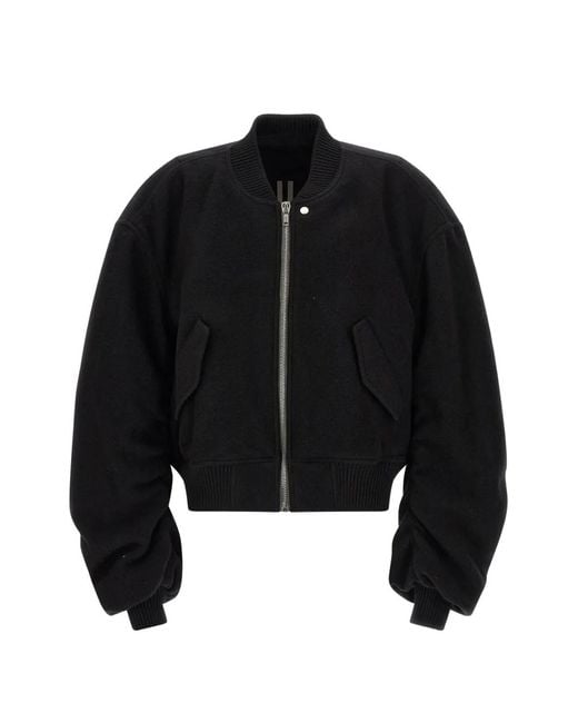 Rick Owens Black Secchia Flight Wool Bomber Jacket for men