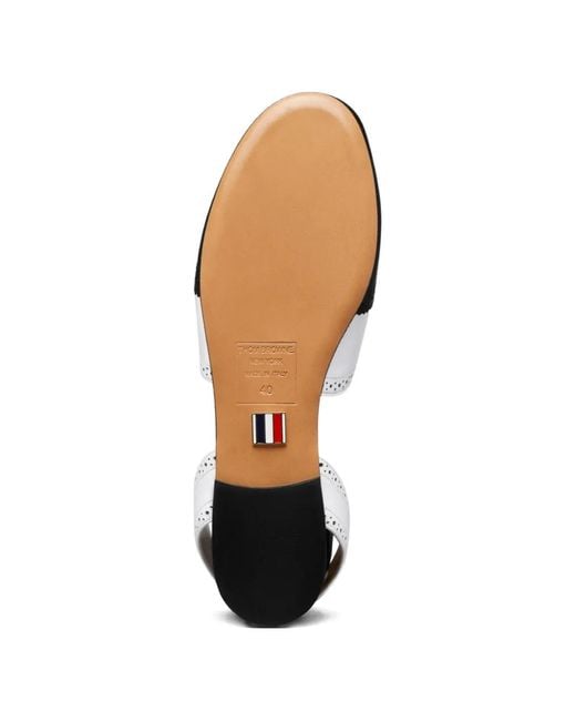 Thom Browne White Wing-Tip D'Orsay Flat Pumps