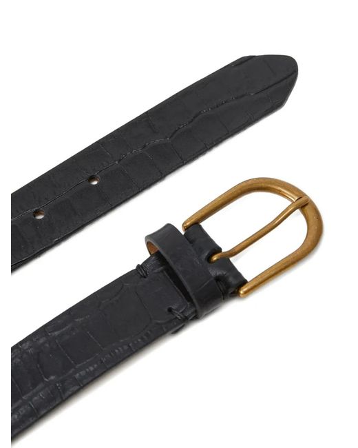 SELECTED Black Leather Belt for men