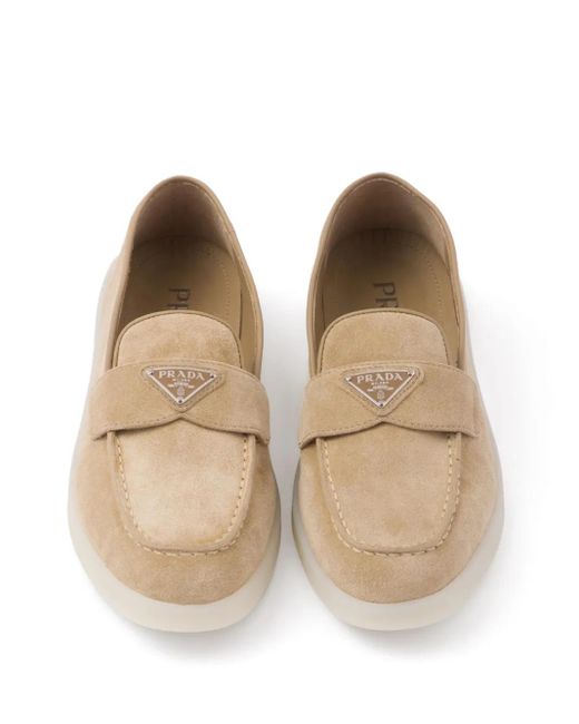 Prada Natural Loafers Saint Tropez Aus Veloursleder