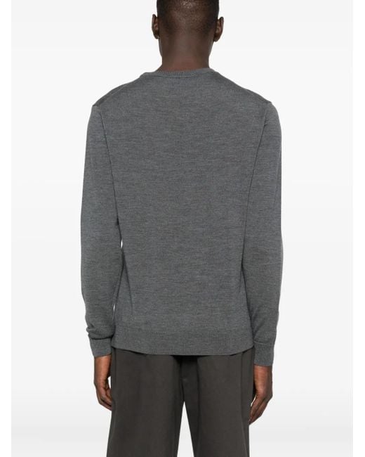 Daniele Fiesoli Gray Crew-Neck Wool Sweater for men