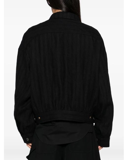 Chaqueta A Rayas Con Cuello Italiano Ziggy Chen de hombre de color Black