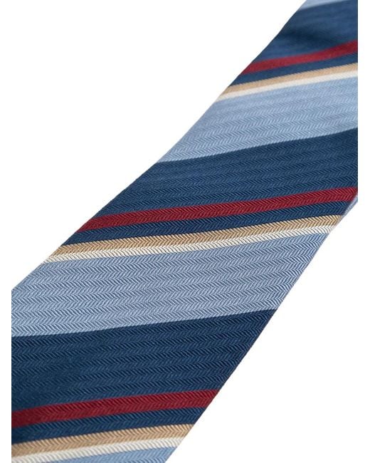 Paul Smith Blue Cravate À Rayures for men