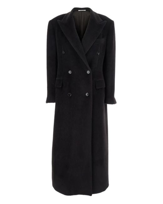Tagliatore Black Alpaca And Virgin Wool Coat