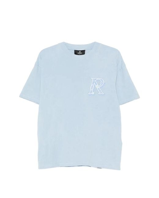 Represent Blue Western Initial Embroidery T-Shirt for men