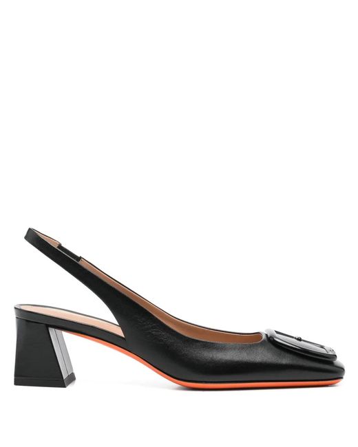 Santoni Black 55Mm Leather Pumps