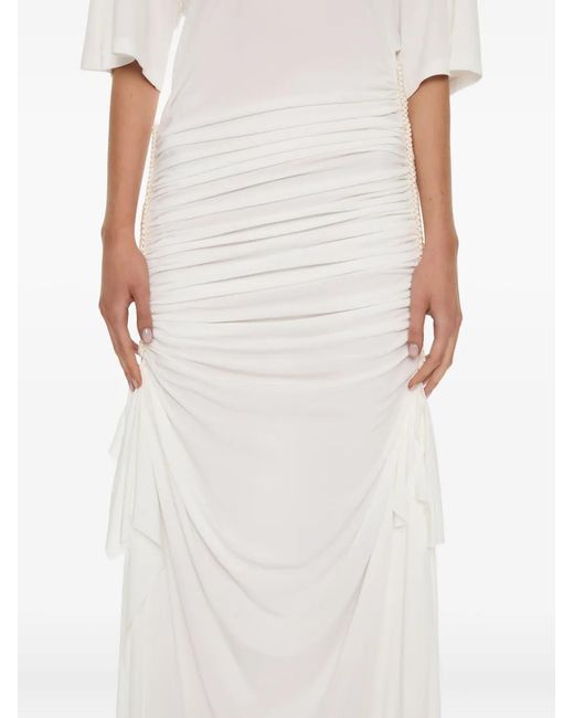 Christopher Esber White Shibari Ruched Maxi Dress