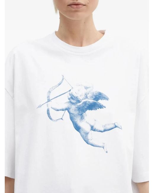 Camiseta con estampado de cupido Fiorucci de color White