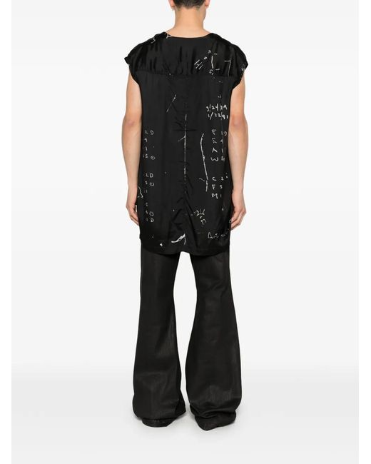 Rick Owens Black Graphic Print Top for men