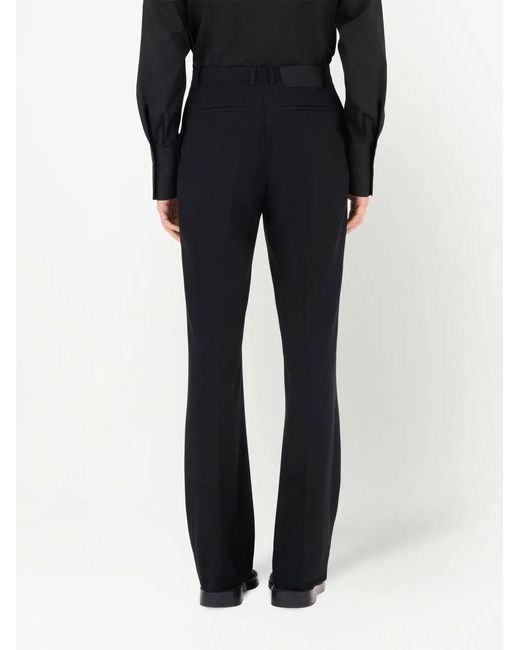 Ferragamo Blue Satin-Insert Tailored Trousers for men