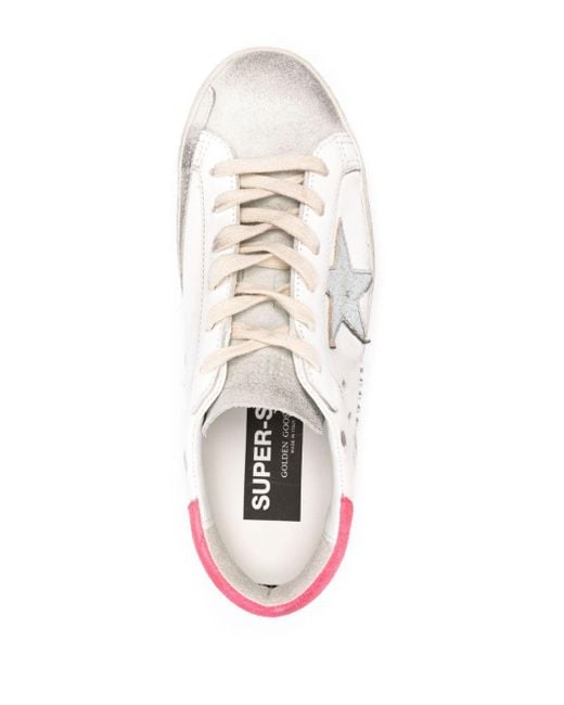 Golden Goose Deluxe Brand Super-star Leren Sneakers in het White