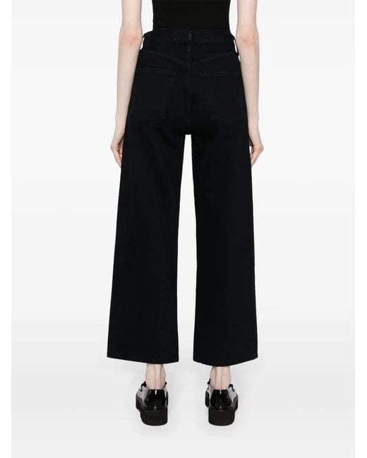 Agolde Black Ren Jean High-Rise Cropped Jeans